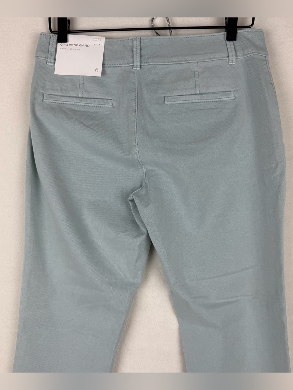 Loft Womens Seafoam Green Flat Front Girlfriend Slim Fit Chino Pants Size 6 NWT - Picture 6 of 12